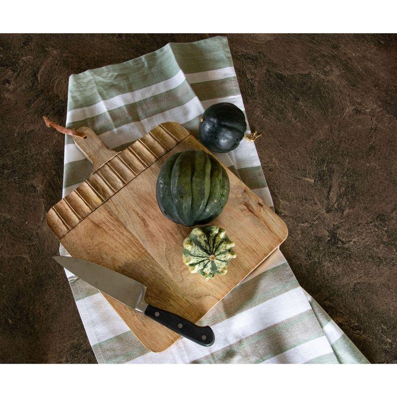 Wide Rectangle Hand Carved Wood Serving Cutting Board - Foreside Home & Garden