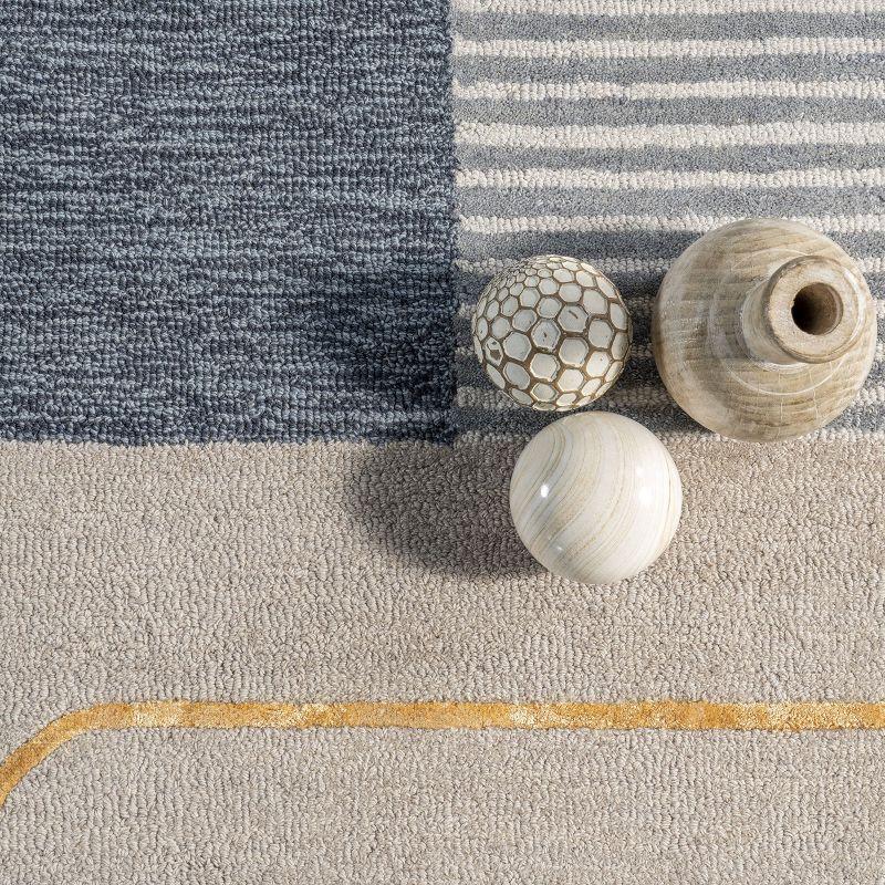 Nuloom Shelley Abstract Striped Wool Indoor Area Rug, 4' x 6', Blue