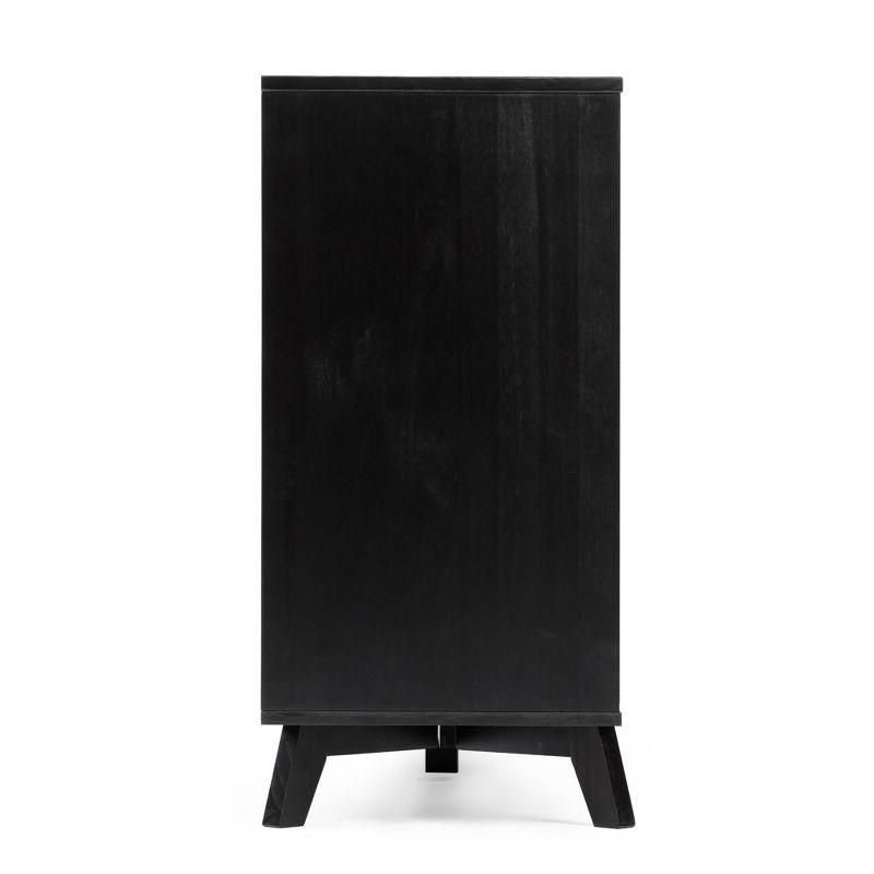 Max & Lily Solid Wood Scandinavian 6 Drawer Dresser, Black