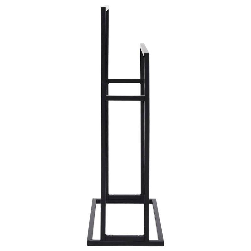 VidaXL Freestanding Towel Rack Black 18.9" x 9.4" x 30.9" Iron