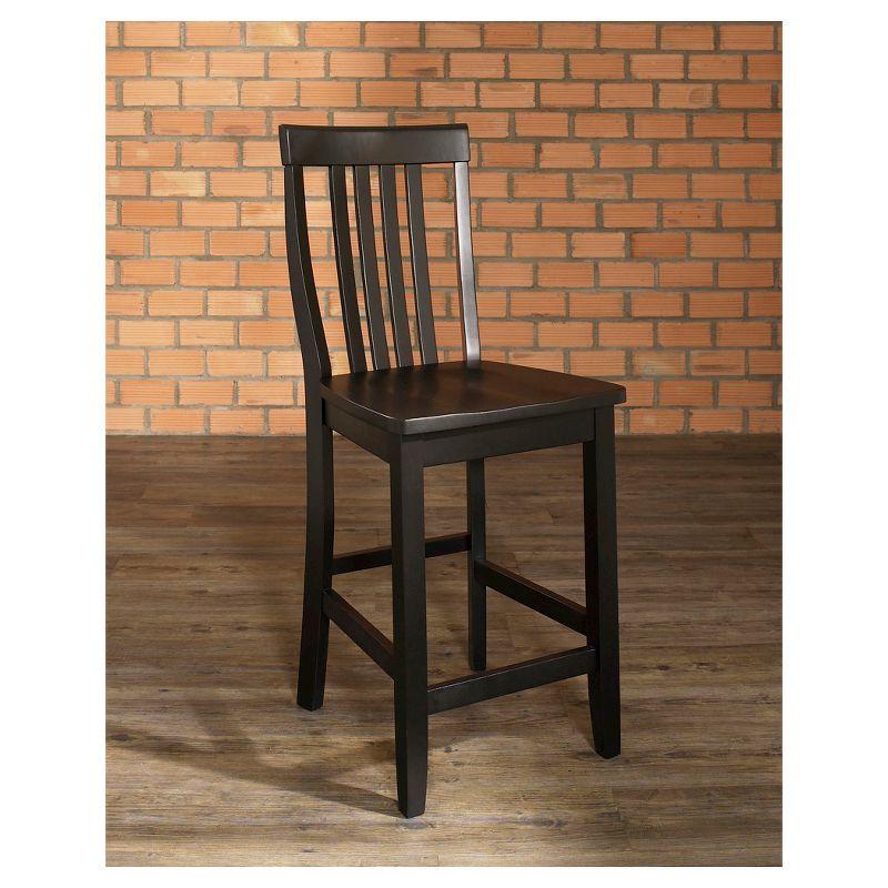 Black 24" Solid Wood School House Counter Stools, Set of 2