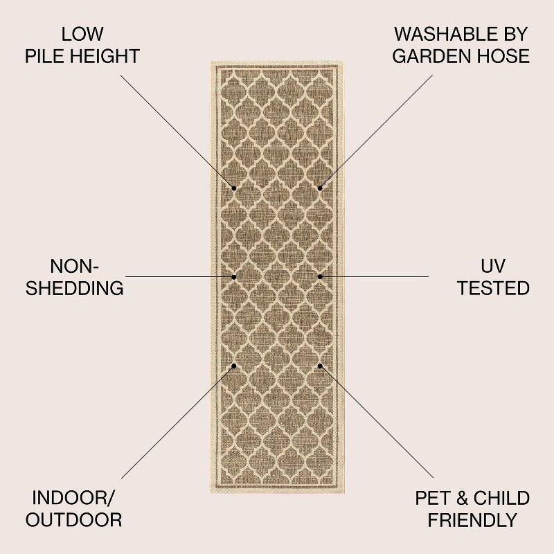 Trebol Moroccan Trellis Textured Weave Indoor/Outdoor Area Rug - JONATHAN Y