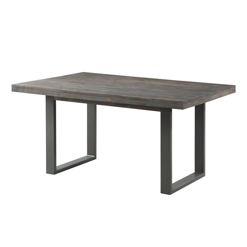 Picket House Furnishings Sullivan Dining Table Dark Ash: Modern Lacquered Rubberwood, Seats 6, Double Pedestal