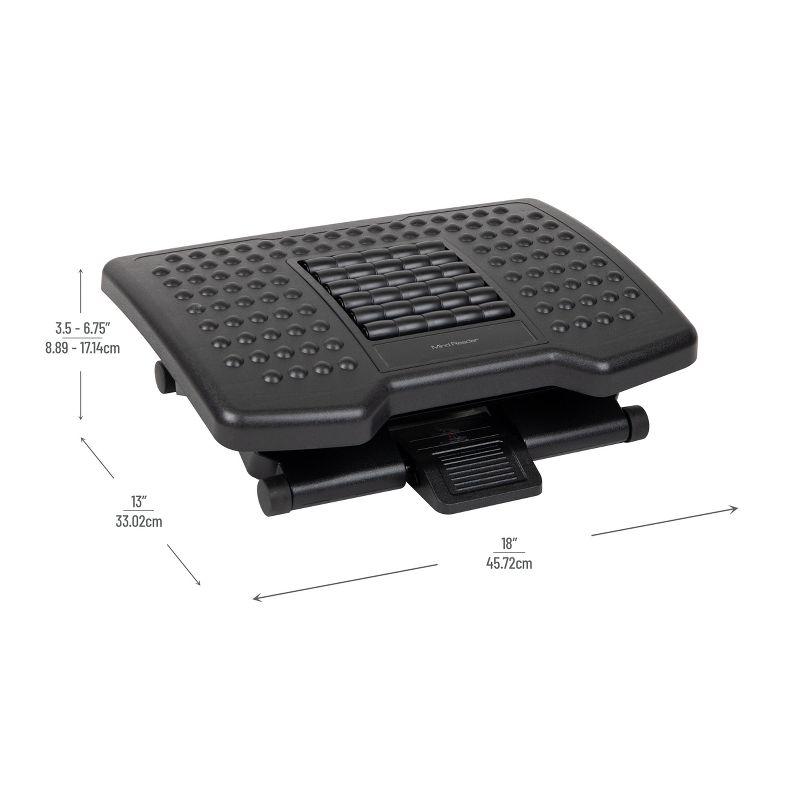 Mind Reader Mind Reader Foot Rest, Under Desk at Work, Ergonomic, Height Adjustable, Plastic, 18"L x 13"W x 6.75"H