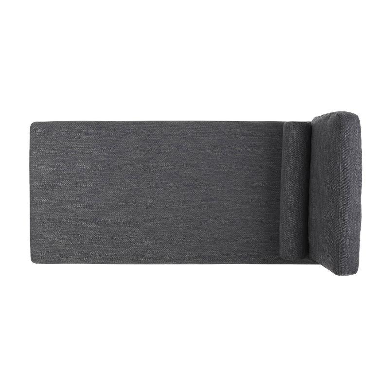 Christopher Knight Home Oneida Chaise Lounge with Bolster Pillow Charcoal/Dark Brown