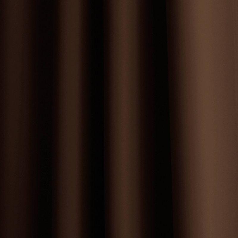 1pc 52"x108" Light Filtering Kendall Lined Window Curtain Panel Chocolate/Beige - Window Curtainworks: Indoor Grommet Top