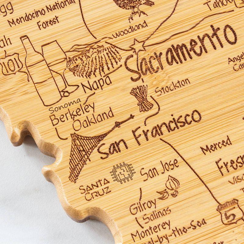 Totally Bamboo Destination California Cutting Board: State Grazing Board, Lightweight Bamboo, 14.25" x 11"