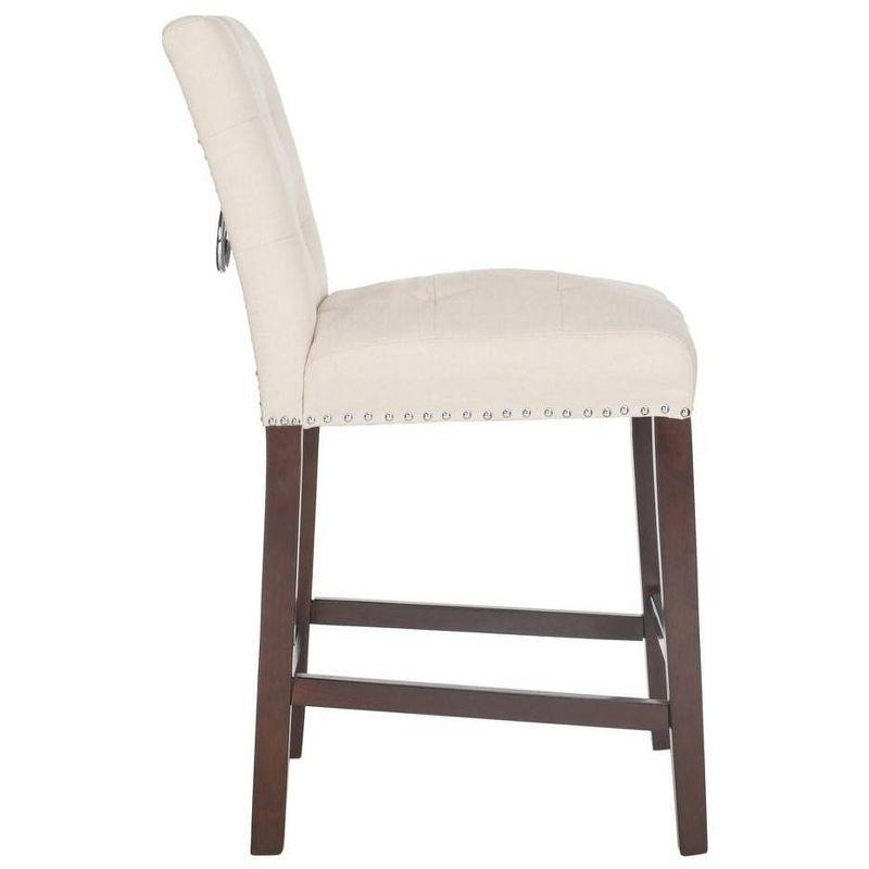 Nikita Counter Stool (Set of 2) - BST6303 - Beige/Espresso - Safavieh