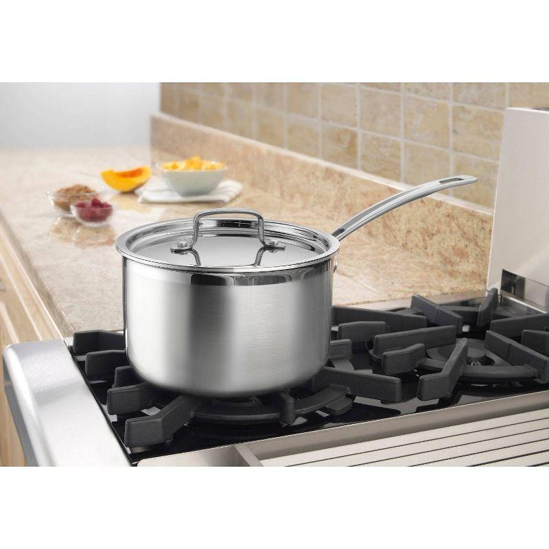 Stainless Steel 4-Quart Tri-Ply Saucepan with Cover