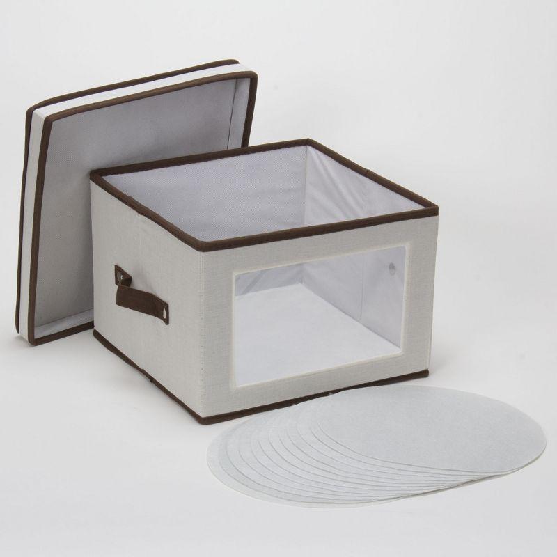 Dinner Plate Storage Box, Strong Frame and Handles, Windowed Panel