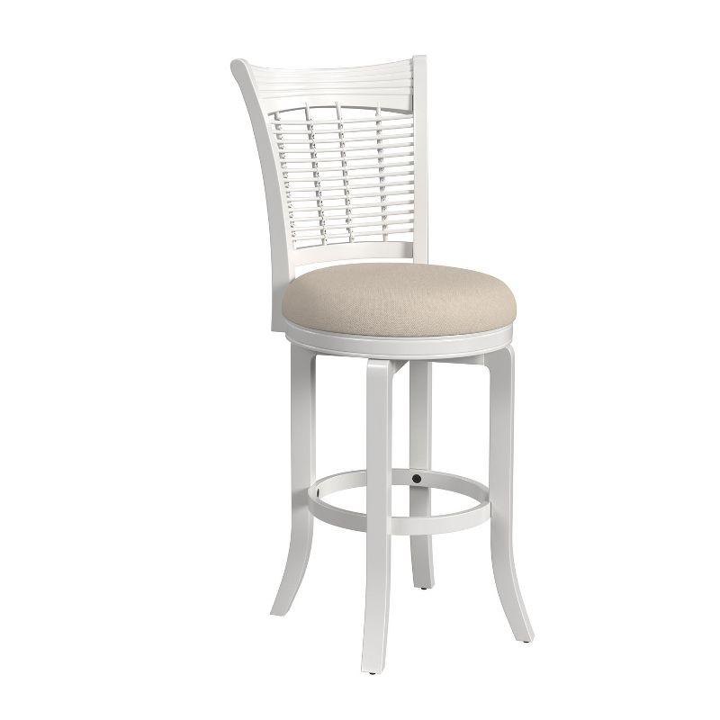 Bayberry White Wood Swivel Bar Height Stool