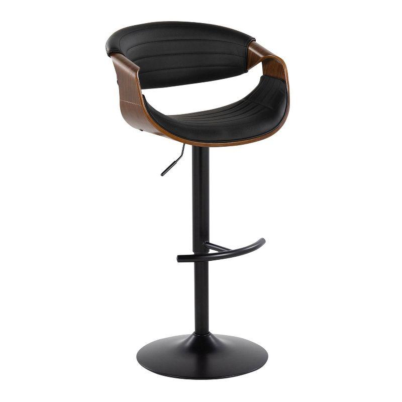 Swivel Upholstered Adjustable Height Counter Stool with Metal Frame