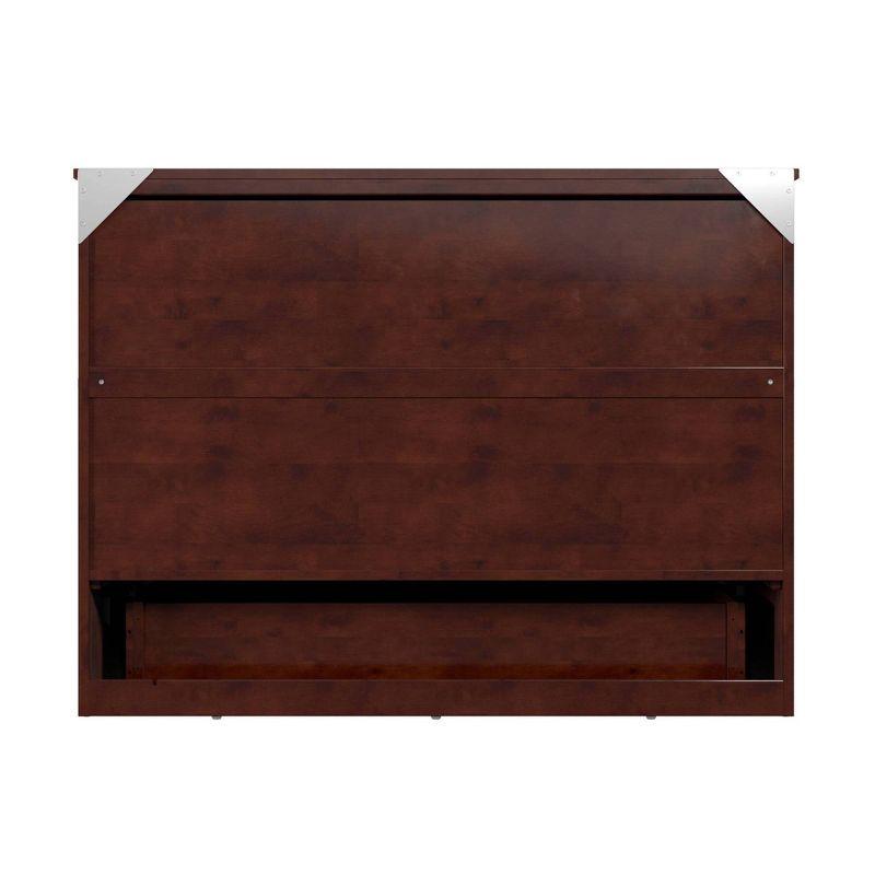 Full Deerfield Murphy Bed Chest with Charger Walnut - AFI: Bedroom Furniture, No Box Spring Needed