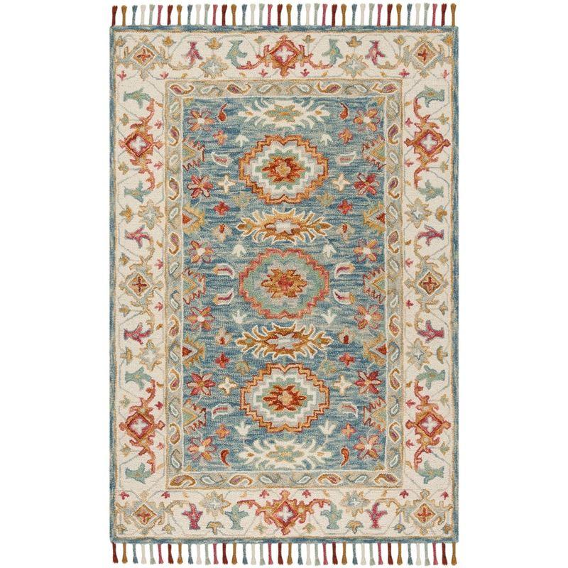 Aspen APN117 Hand Tufted Indoor Area Rug - Blue/Ivory - 9'x12' - Safavieh