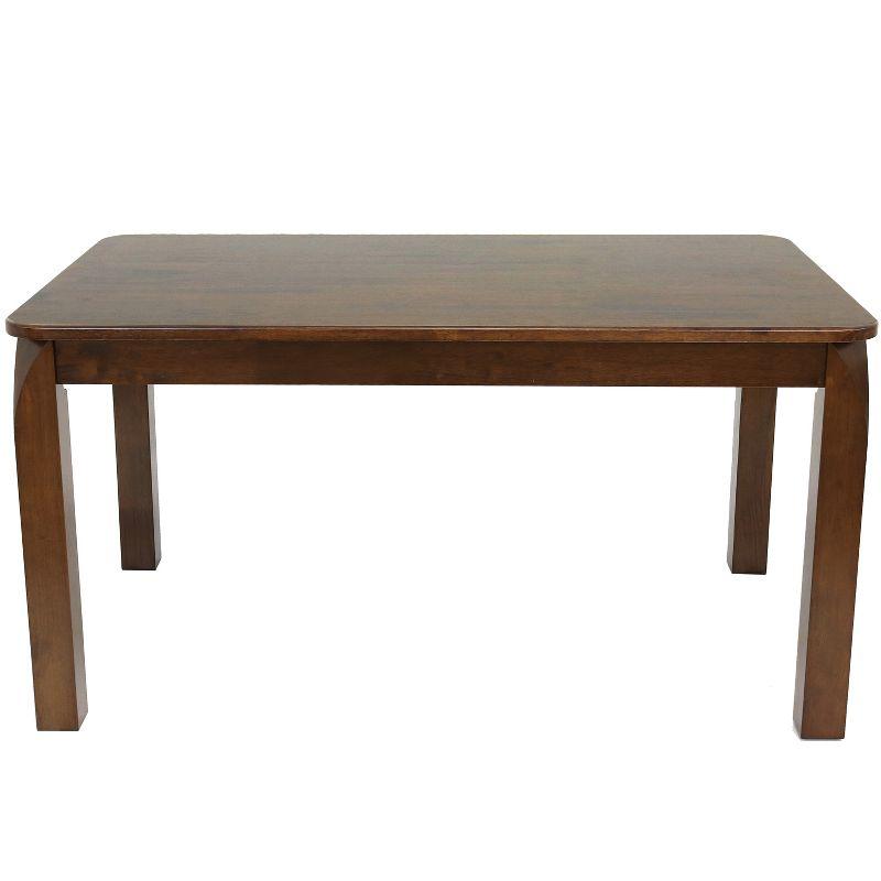 Sunnydaze Indoor 5-Foot Solid Rubberwood Rectangular Dining Table - Dark Walnut