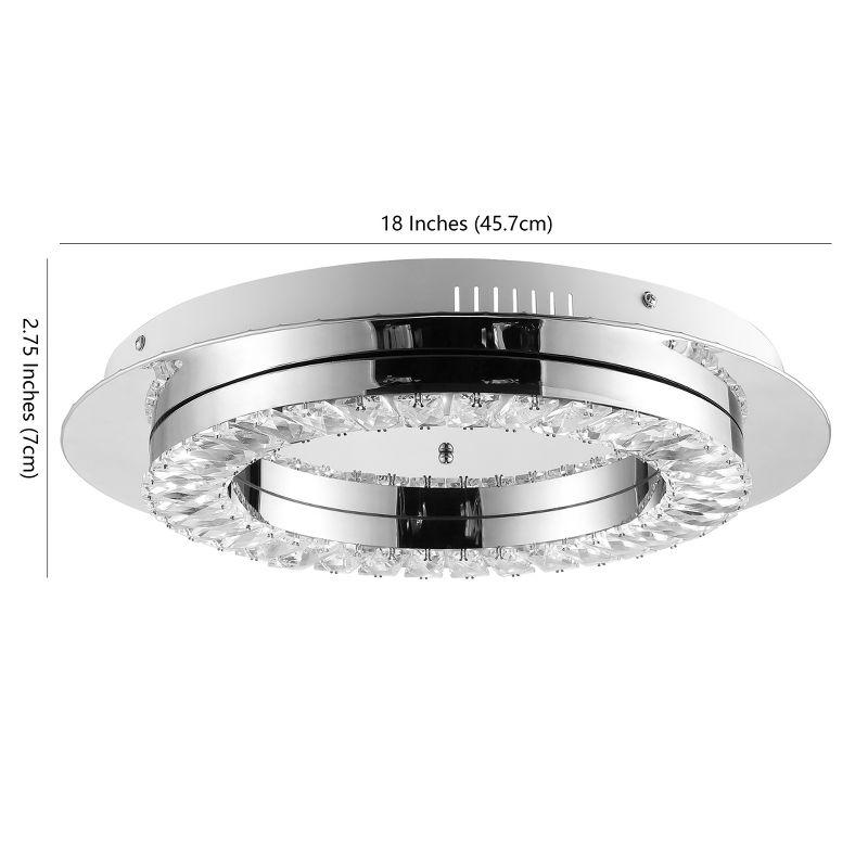 JONATHAN Y Cristal Integrated Iron/Crystal Glam LED Flush Mount