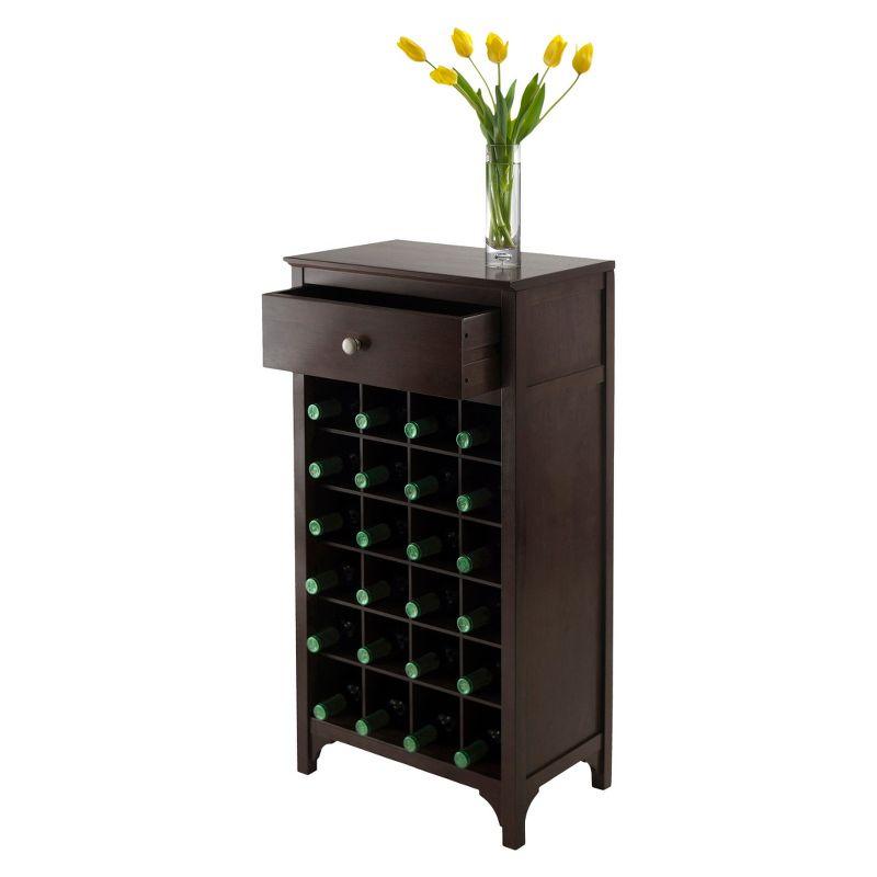 Ancona 24 Bottles Drawer Wine Cabinet Wood/Coffee - Winsome