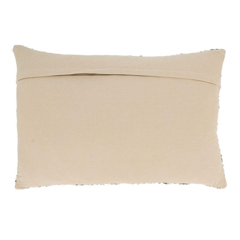 Saro Lifestyle Sleek Striped Poly Filled Throw Pillow, Beige, 16"x24"