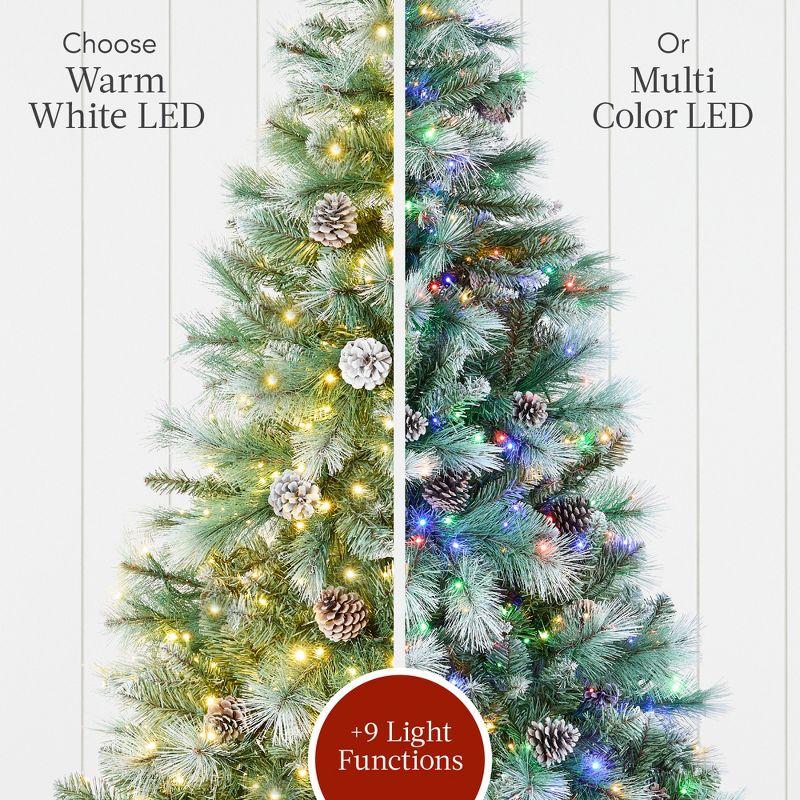 Best Choice Products Pre-Lit Frosted Scotch Pine Christmas Tree w/ 2-In-1 LED Lights