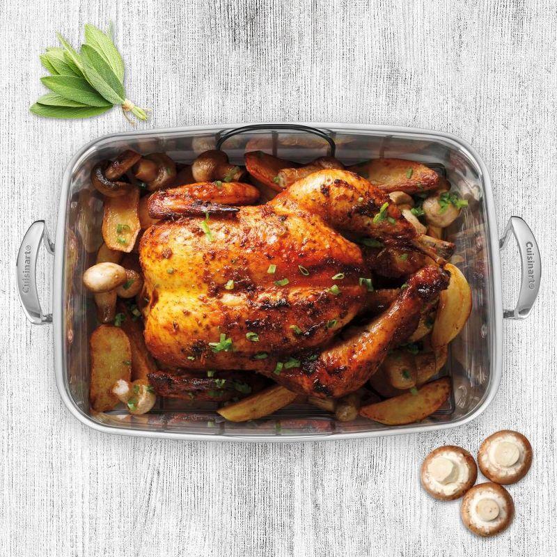 Cuisinart Classic 15" Stainless Steel Roaster with Non-Stick Rack - 83117-15NSR: Turkey Roasting Pan, Even-Heating, Dishwasher-Safe