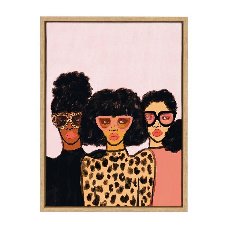 Sylvie Shade Squad Natural Framed Canvas Wall Art