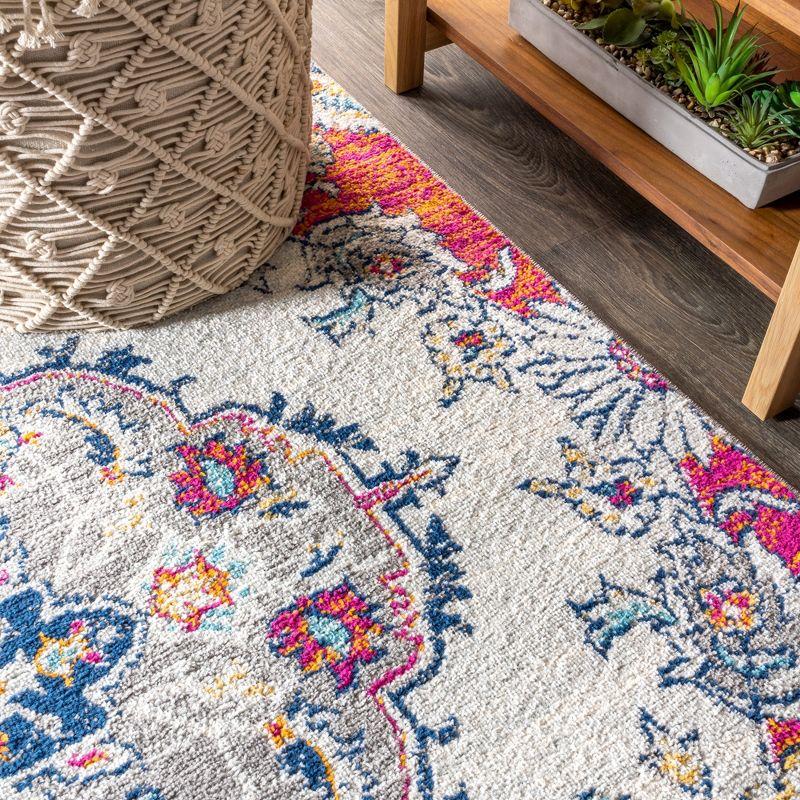 JONATHAN Y Bohemian FLAIR Boho Vintage Medallion Blue/Multi 3 ft. x 5 ft. Area Rug