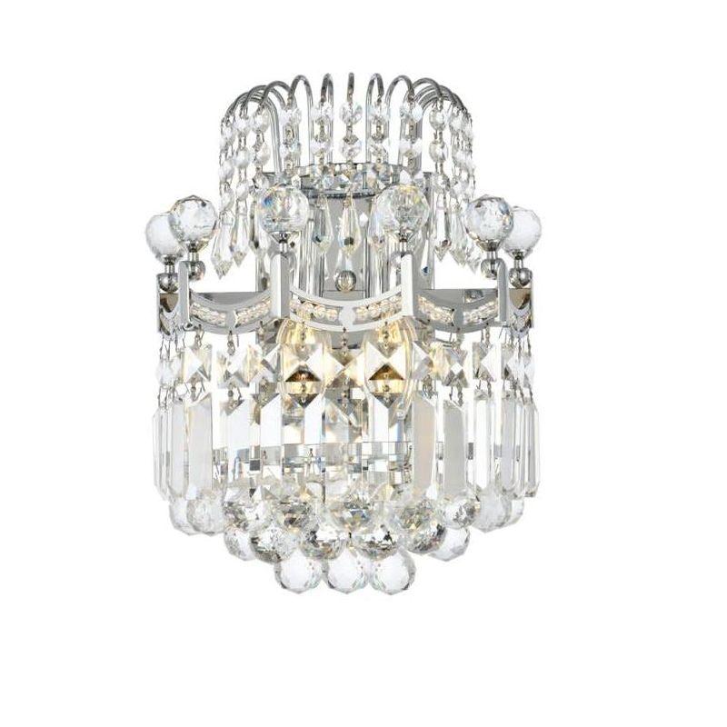 Elegant Lighting Corona 2 light Chrome Wall Sconce Clear Royal Cut Crystal
