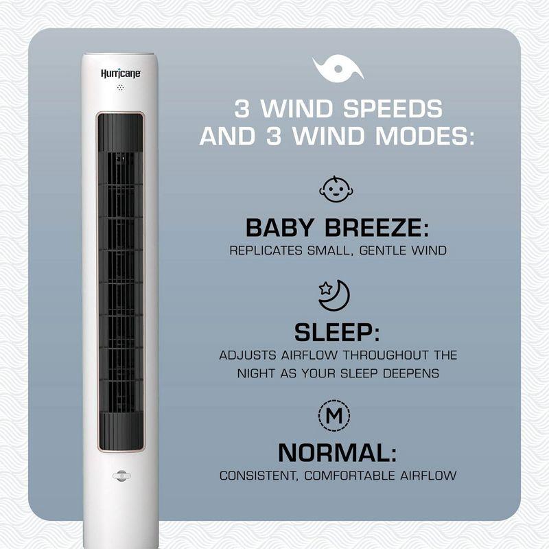 Hurricane 40 Inch Triple Action Air Enhancing Tower Fan and Aromatherapy Diffuser with Remote Control and Floor Mount Construction, 2 Pack, White