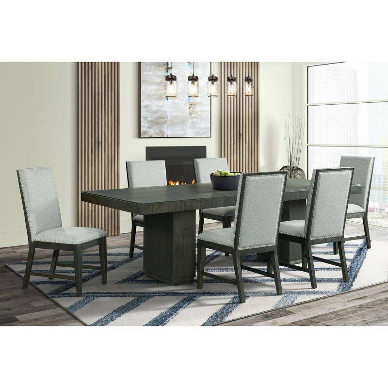 Holden Black Wood Extendable Rectangular Dining Table with 20" Leaf