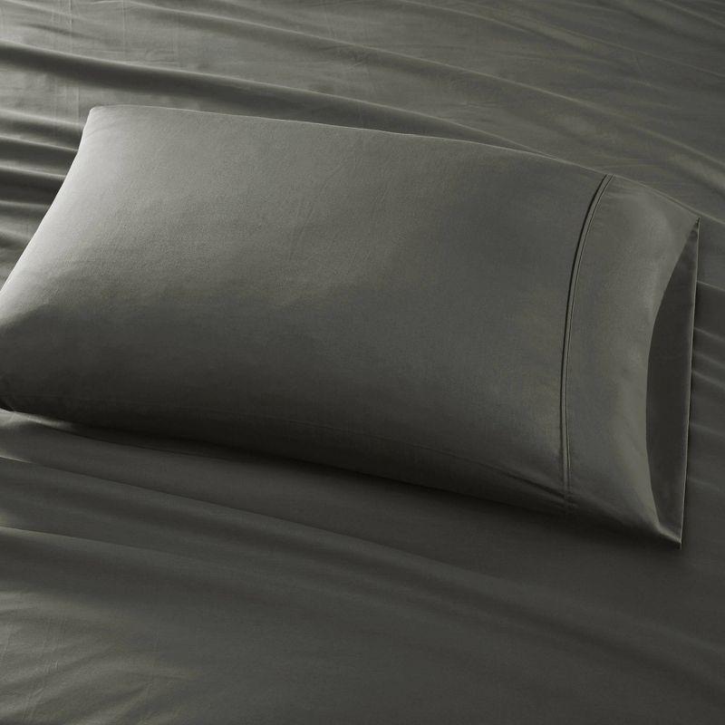 King Charcoal Cotton Blend Sateen Sheet Set