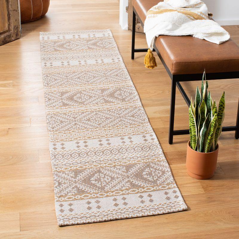 Nomadic Taupe & Cream Flat Woven Viscose Runner Rug - 2' x 8'