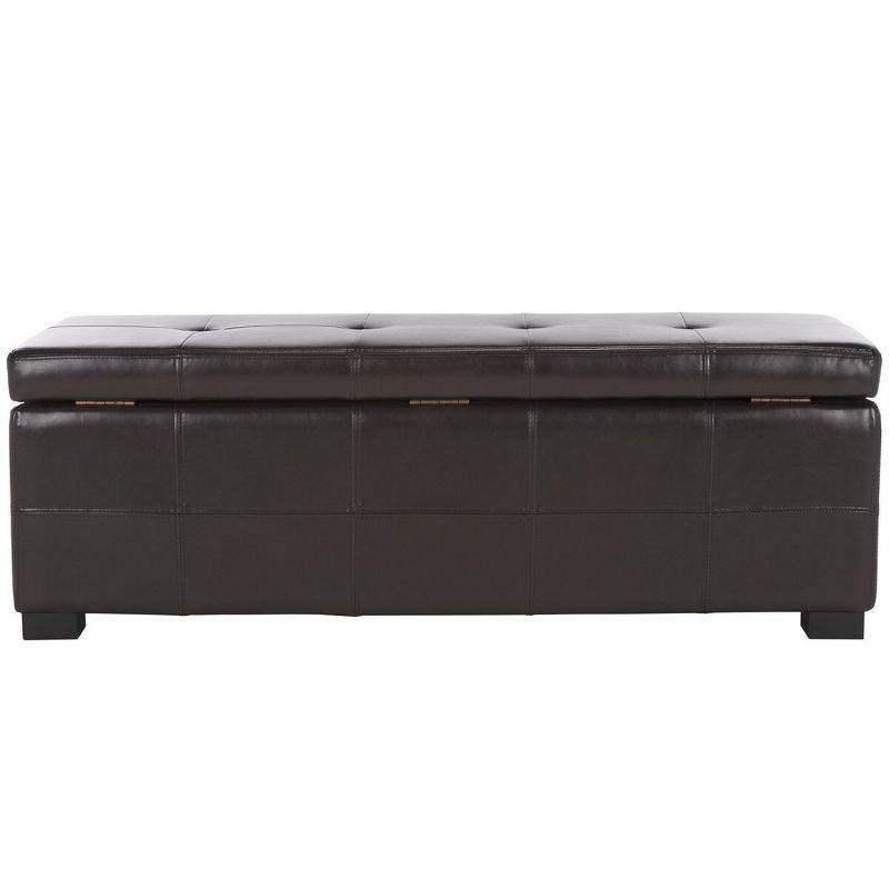 Maiden Large Tufted Storage Bench - Brown - Safavieh
