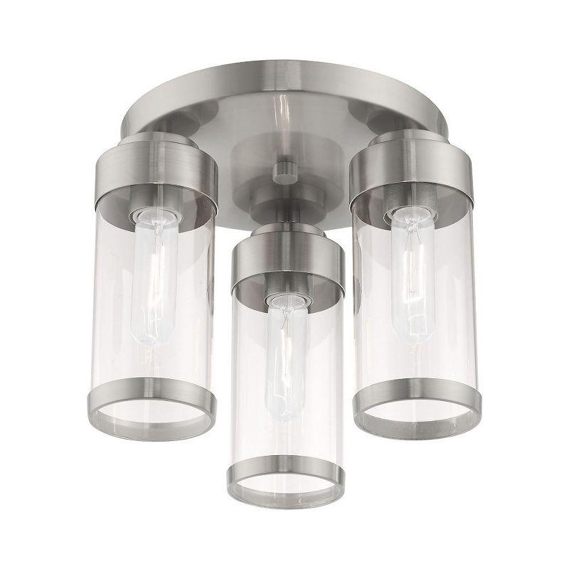 Livex Lighting Hillcrest 3 - Light Flush Mount in  Brushed Nickel