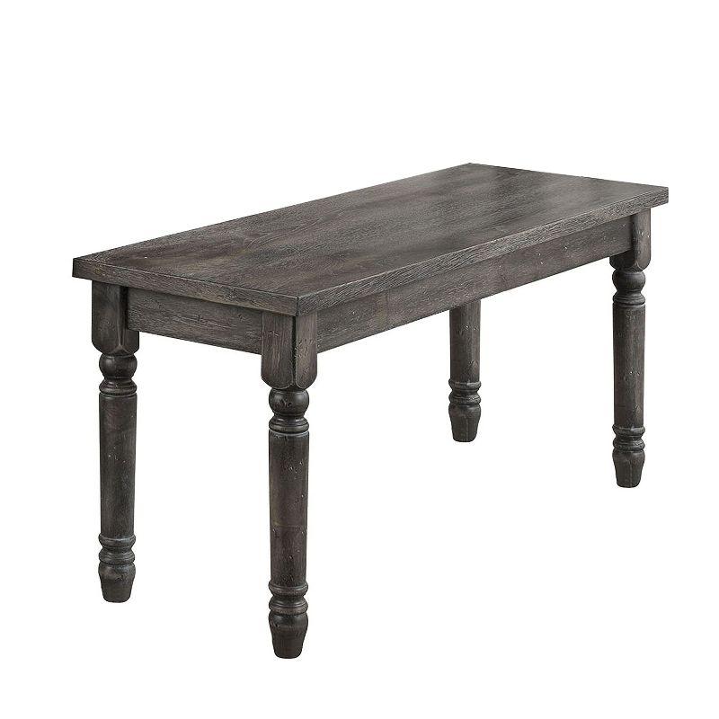 Simple Relax Rectangular Wooden Dining Bench in Weathered Gray