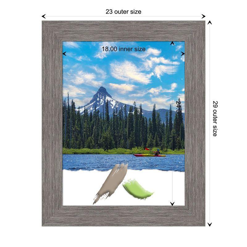 Amanti Art Pinstripe Plank Grey Picture Frame Opening Size 18x24 in.