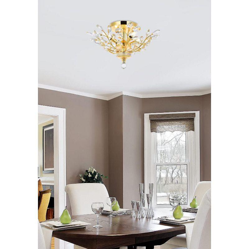 Elegant Lighting Orchid 4 light Dark Bronze Flush Mount Clear Royal Cut Crystal