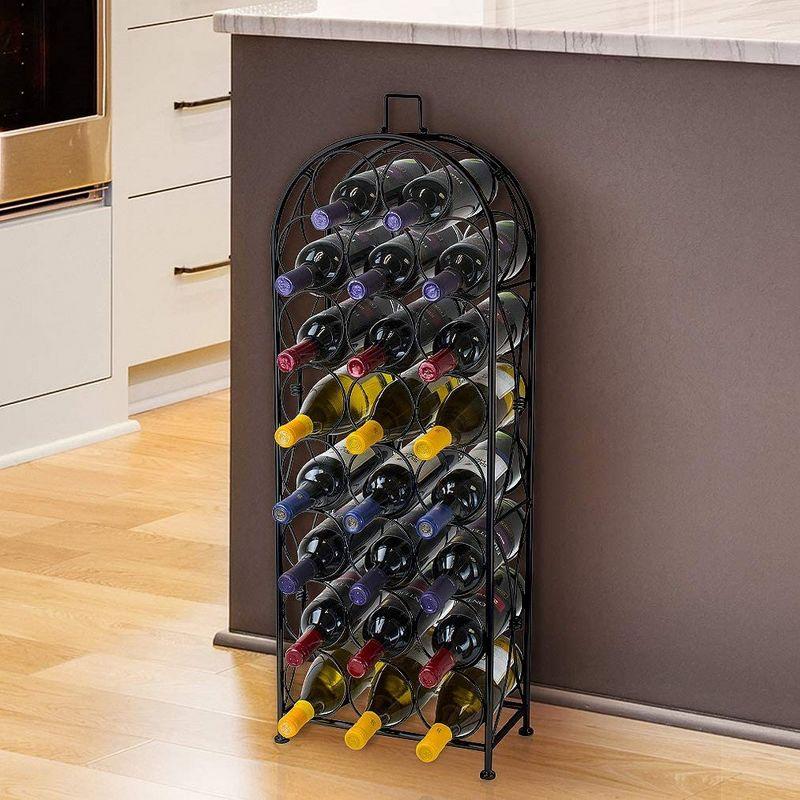 Sorbus 23-Bottle Bordeaux Chateau Wine Rack - Elegant Storage, Timeless Style, Optimal Freshness for Your Wine Collection (Black)