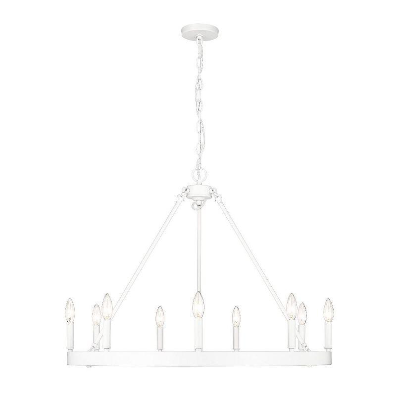 Matte White 32" 9-Light Contemporary Chandelier