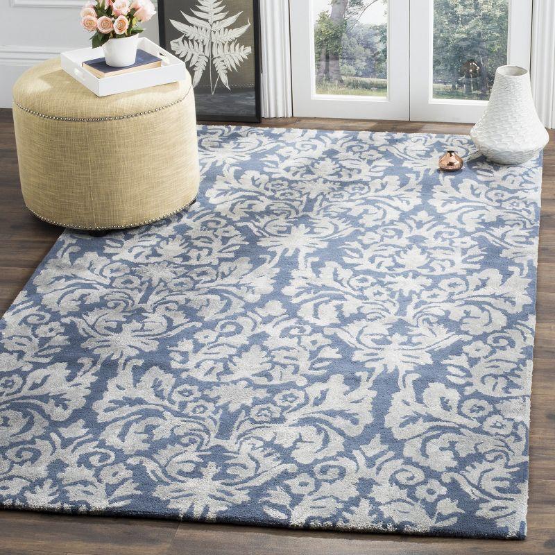 Bella BEL156 Hand Tufted Area Rug - Navy/Grey - 5'x8' - Safavieh.