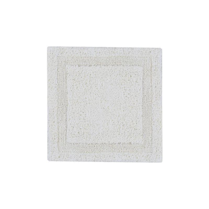 Better Trends Lux 100% Cotton Tufted Solid Reversible Bath Rug 17" x 24" Rectangle - Ivory