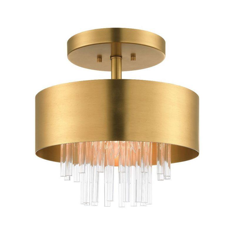 Livex Lighting Orenburg 3 - Light Semi-Flush Mount in  Natural Brass