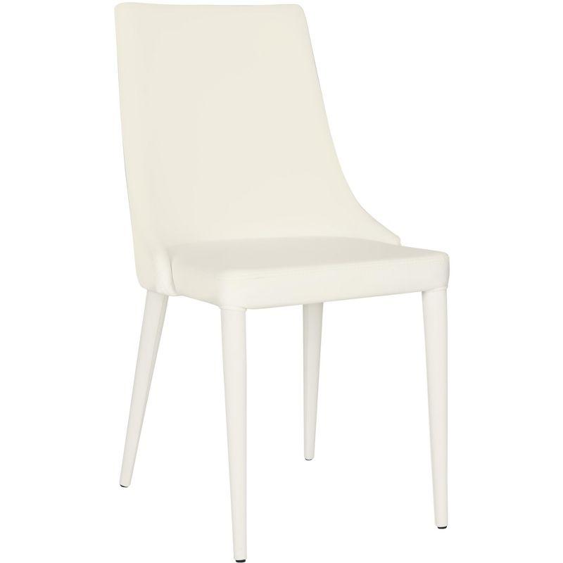 Summerset 19" H Leather Side Chair (Set of 2) - FOX2014 - White - Safavieh Couture