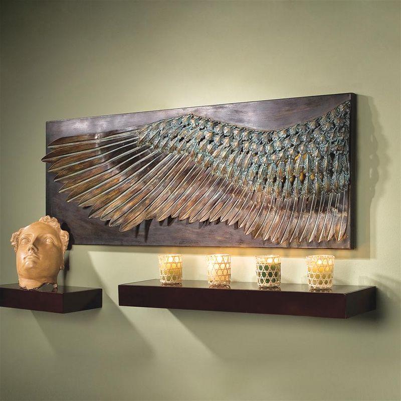 Verdigris Bronze Wing of Icarus Metal Wall Sculpture