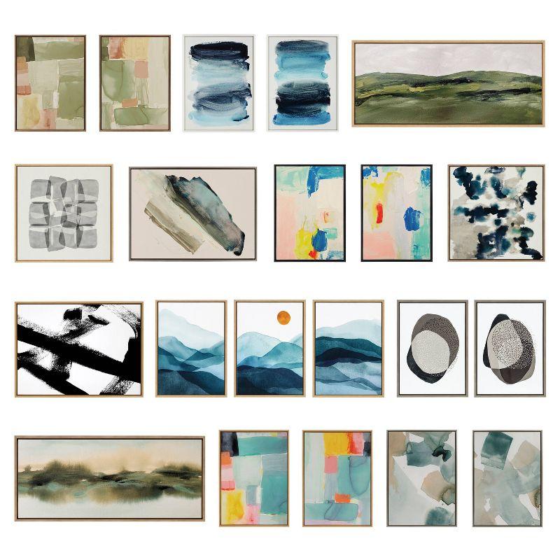 Kate & Laurel All Things Decor 18"x40" Sylvie Emerald Blush Framed Canvas by Amy Lighthall Black