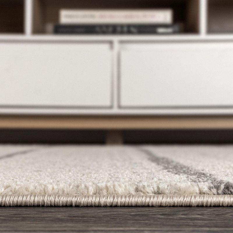 4'x6' Williamsburg Minimalist Stripe Area Rug, Cream/Gray - JONATHAN Y