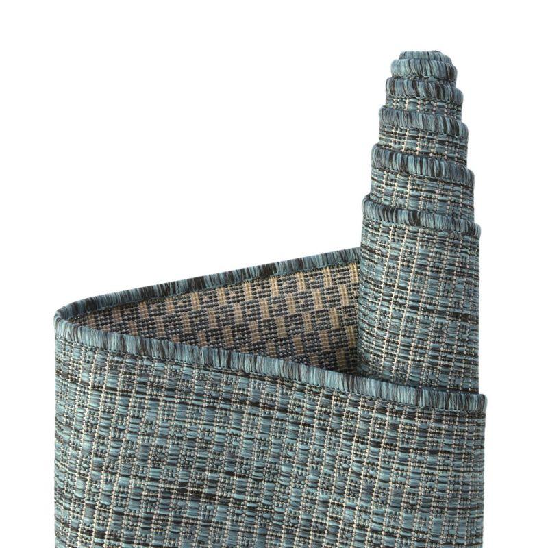 Unique Loom 9' 0 x 12' 2 Rectangle Indoor/Outdoor Solid Teal Area Rug
