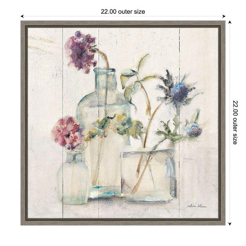 Amanti Art Blossoms on Birch II by Cheri Blum Canvas Wall Art Print Framed 22 x 22 in Sylvie Graywash