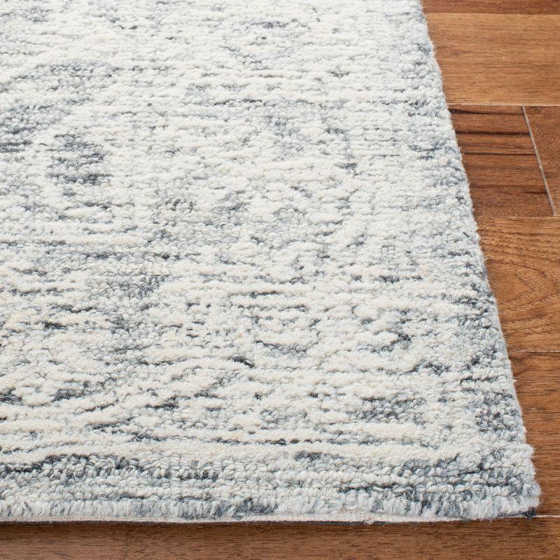 Elegance Reimagined Gray Floral Hand-Tufted Wool Rug 8' x 10'