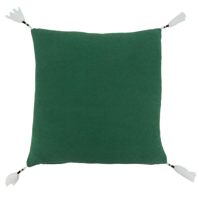 Saro Lifestyle Buffalo Plaid Trees Pillow - Down Filled, 18" Square, Green