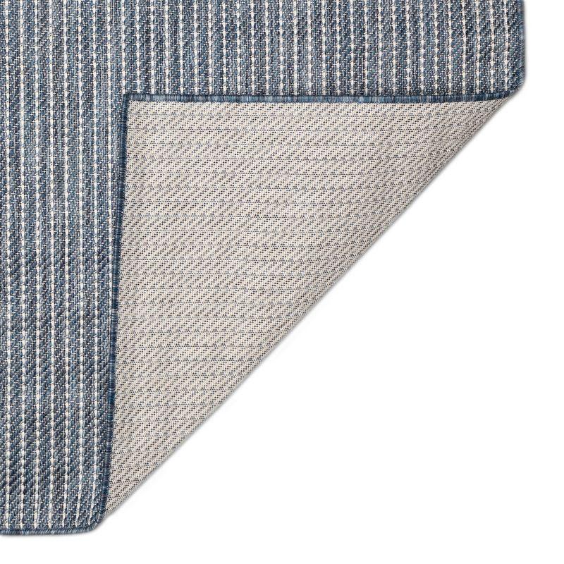 Liora Manne Carmel Texture Stripe Indoor/Outdoor Rug Navy 1'11" x 4'11"
